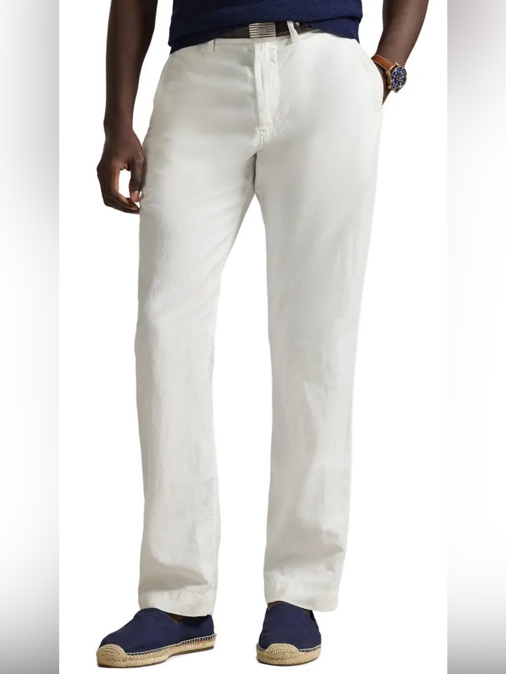 Polo by Ralph Lauren Men White Bedford Chino Classic Fit Cotton Twill Pants 46B